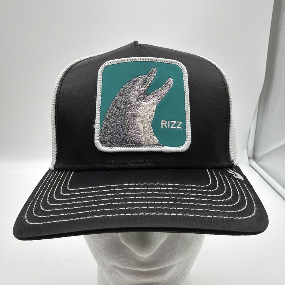 Goorin Bros The Farm Rizzky Bizznizz Dolphin Black/White Trucker Hat - NWT